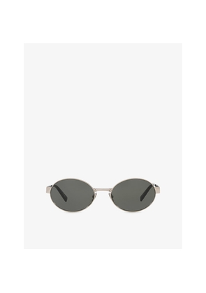 Womens Saint Laurent Sl692 Oval-Frame Metal Sunglasses