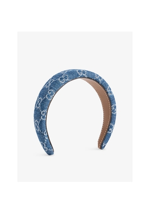 Womens Gucci Logo-Print Denim Headband