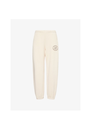 Womens Sporty & Rich Riding Club Logo-Print Cotton-Jersey Jogging Bottoms
