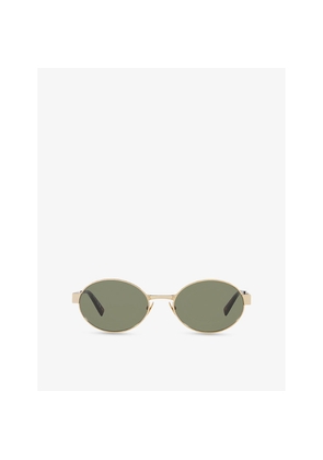 Womens Saint Laurent Sl692 Oval-Frame Metal Sunglasses