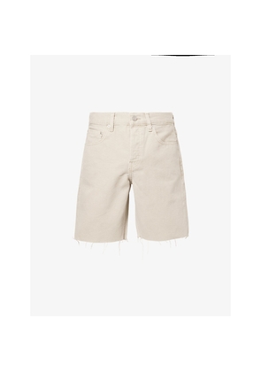 Mens Frame Raw-Hem Relaxed-Fit Denim Shorts