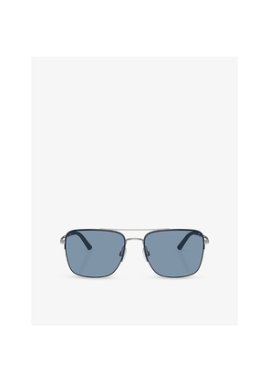 Oliver Peoples Ov1343S R-2 Pilot-Frame Metal Sunglasses