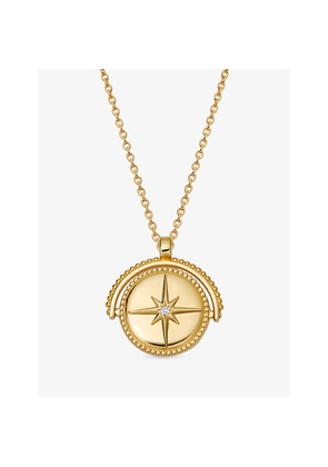 Womens Astley Clarke Celestial Spinner 18ct Yellow Gold Vermeil Locket Necklace