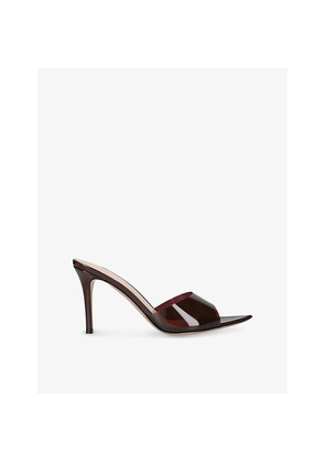 Womens Gianvito Rossi Elle 85 Leather and PVC Heeled Mules