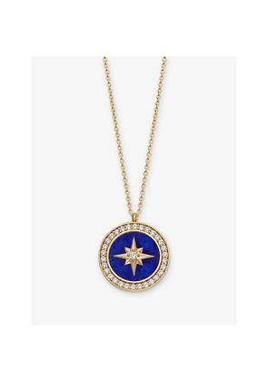 Womens Astley Clarke Polaris Large 18ct Yellow Gold Vermeil, Lapis and White Sapphire Locket Necklace