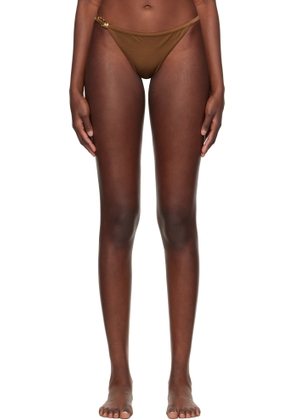 Versace Underwear Brown Safety Pin Bikini Bottom
