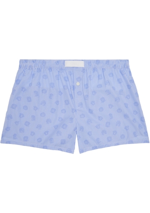 Versace Underwear Blue Striped Medusa Boxers