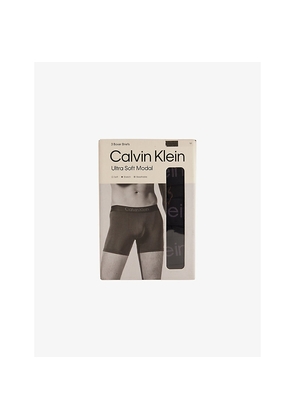Mens Calvin Klein Soft Modal Logo-Waist Pack Of Three Stretch-Jersey Briefs