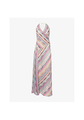 Womens Missoni Striped Halterneck Knitted Midi Dress