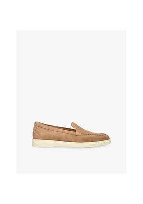 Womens Santoni Almond-Toe Suede Loafers
