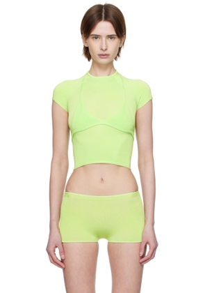 Isa Boulder Green Knitted Malley Bra & Jia Baby T-shirt
