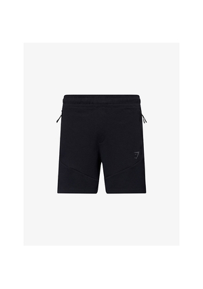 Mens Gymshark Interlock Tech 6' Two-Zip-Pockets Cotton-Blend Shorts