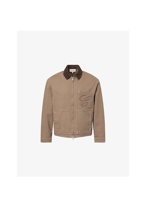 Mens The Couture Club Twill Contrast Embroidered-Logo Cotton Jacket