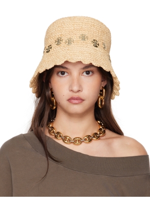 Rabanne Beige Natural Raphia Beach Hat