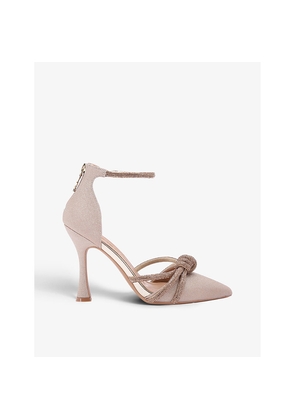 Womens KG Kurt Geiger Ava Knot-Embellished Faux-Leather Heeled Sandals