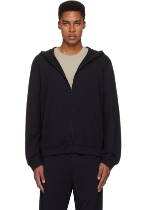 SKIMS Black Jersey Lounge Zip Up Hoodie