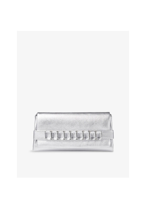 Womens Jimmy Choo Kya Metallic-Leather Clutch Bag