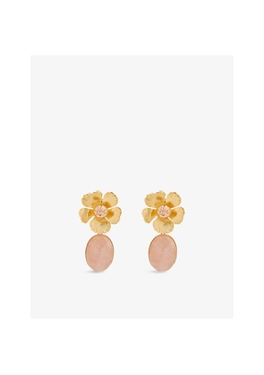 Womens Lelet Ny Eden Gold-Plated Brass, Swarovski Crystal and Quartz Drop Earrings