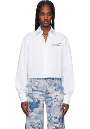 Off-White White Poplin Boxy Long-Sleeved Shirt