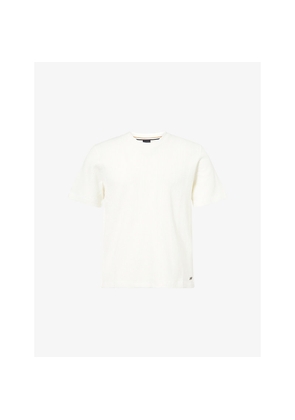 Mens Boss Structure Waffle-Texture Cotton-Blend T-Shirt