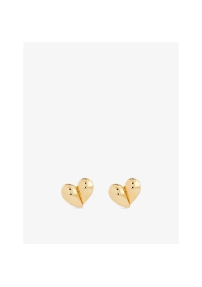 Womens Bottega Veneta Drop Heart 18ct Yellow Gold-Plated Sterling-Silver Stud Earrings