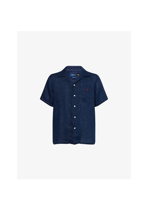Mens Polo Ralph Lauren Camp-Collar Short-Sleeves Linen Shirt