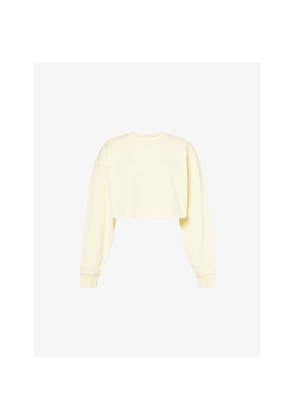 Womens Good American Terry Cropped Cotton-Jersey Sweatshirt