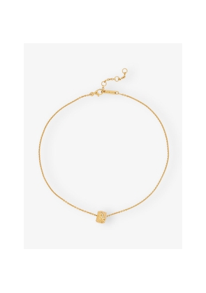 Womens Bottega Veneta Intreccio 18ct Yellow Gold-Plated Sterling-Silver and Cubic Zirconia Pendant Necklace