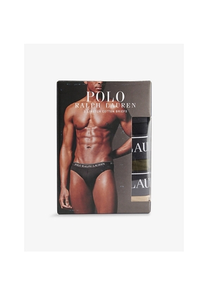 Mens Polo Ralph Lauren Low-Rise Branded-Waistband Pack Of Three Stretch-Cotton Briefs