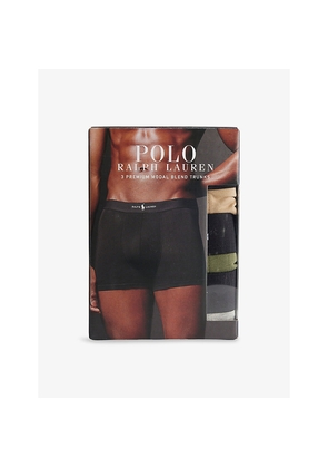 Mens Polo Ralph Lauren Classic Branded-Waistband Pack Of Three Stretch-Jersey Boxer Trunks