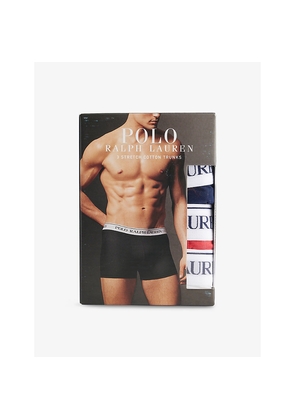 Mens Polo Ralph Lauren Classic Branded-Waistband Pack Of Three Stretch-Cotton Trunks
