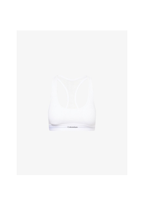 Womens Calvin Klein Scoop-Neck Modal Ribbed Cotton-Blend Bralette