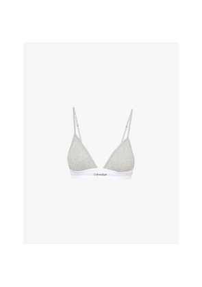 Womens Calvin Klein Modal Ribbed Triangle Cotton-Jersey Bralette