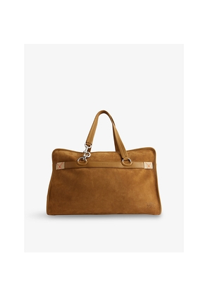Womens Burberry B Clip Suede Holdall Bag
