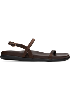 Ancient Greek Sandals Brown Evriali Footbed Sandals