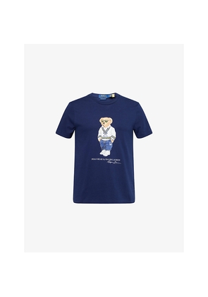 Mens Polo Ralph Lauren Bear-Print Crewneck Cotton-Jersey T-Shirt