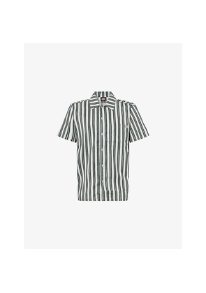 Mens Dickies Multi Stripe Work Patch-Pocket Woven Shirt
