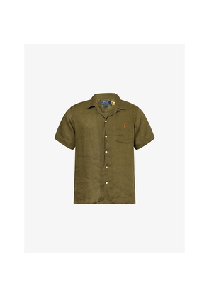 Mens Polo Ralph Lauren Camp-Collar Short-Sleeves Linen Shirt