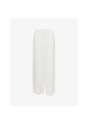 Womens Lounge Underwear Crinkle Wide-Leg Woven Pyjama Trousers