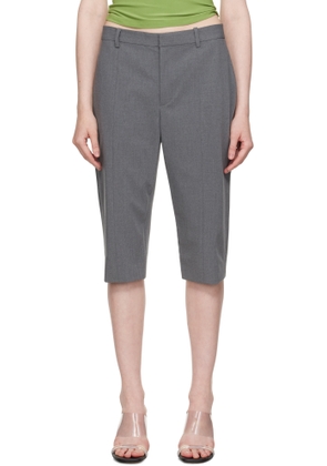 Sandy Liang Gray Melvin Capri Shorts