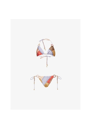 Womens Zimmermann Lucky Ring Tie-Side Bikini Set