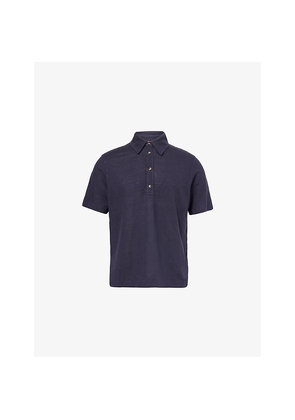 Mens Paul Smith Short-Sleeve Knitted Linen Polo Shirt