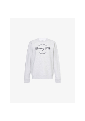 Womens Sporty & Rich Beverly Script Soft Round-Neck Cotton-Blend Sweatshirt