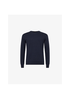 Mens Oscar Jacobson Valter Crewneck Cotton-And-Cashmere Knit Jumper