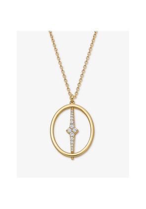 Womens Astley Clarke Luna Light Spinning Orb 18ct Yellow Gold Vermeil and White Sapphire Pendant Necklace