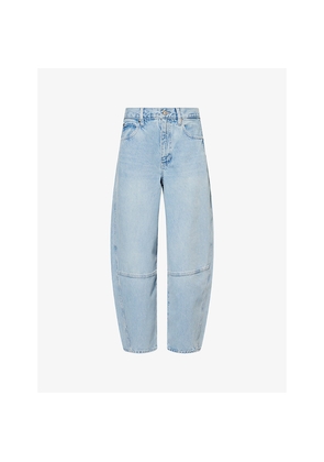 Womens Frame Twisted High-Rise Denim Jeans
