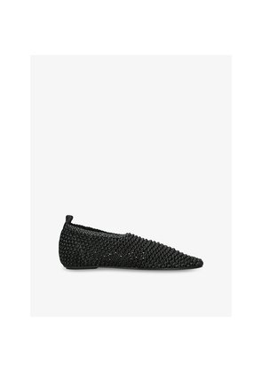 Womens Toteme Woven-Texture Leather Ballet Flats
