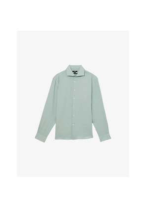 Mens Reiss Ruban Long-Sleeved Linen Shirt
