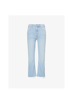 Womens Mother The Hustler Ankle Fray Cotton-Blend Jeans