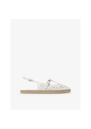 Womens Jimmy Choo Amiee Leather Flat Espadrilles